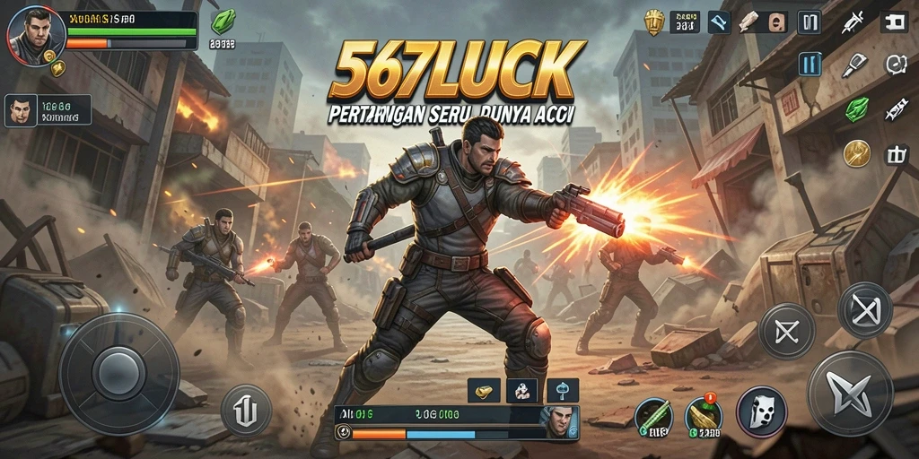 Screenshot gameplay 567LUCK menampilkan aksi pertarungan yang seru.