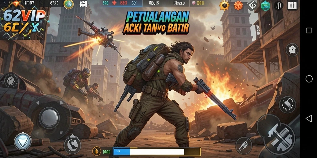 Screenshot 62VIP menampilkan aksi gameplay yang mendebarkan.