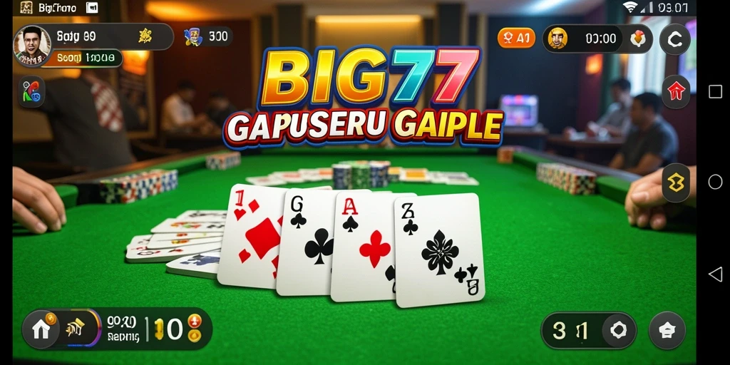 Tampilan mengasyikkan dari gameplay Gaple di BIG77.