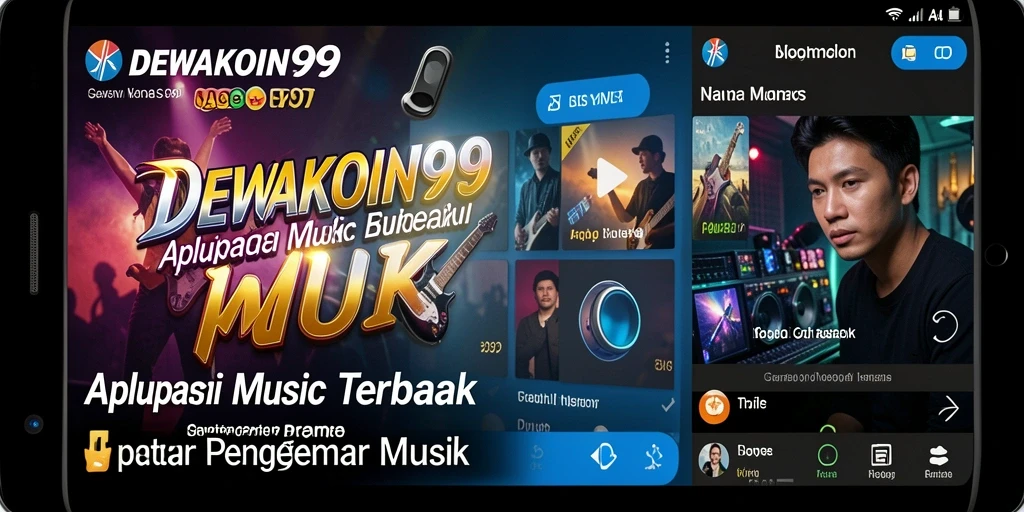 Screenshot DEWAKOIN99 menampilkan gameplay interaktif dan fitur musik.