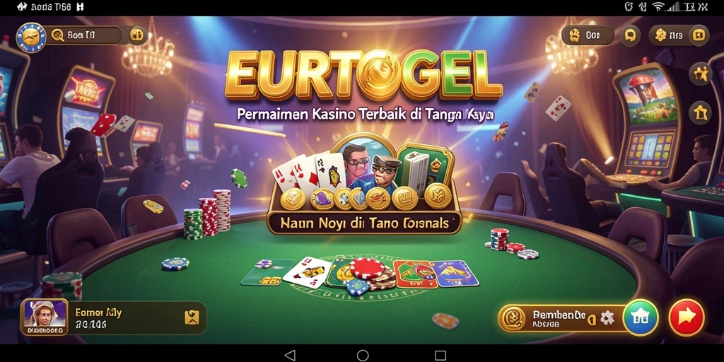 Screenshot utama EUROTOGEL menampilkan gameplay Kasino yang mendebarkan.