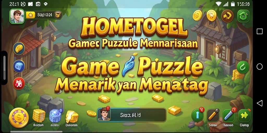 Screenshot gameplay HOMETOGEL yang menampilkan tantangan Puzzle.