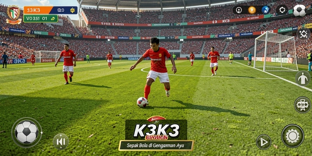 Tampilan gameplay K3K3 yang menarik di lapangan hijau.