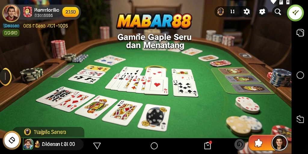 Tampilan gameplay Gaple yang seru dan interaktif di MABAR88.