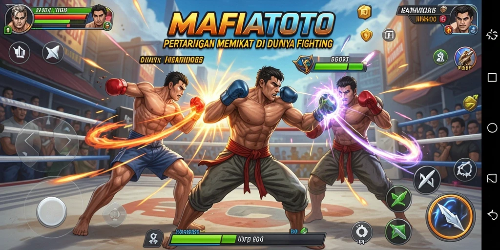 Gameplay MAFIATOTO dengan aksi pertarungan yang seru.