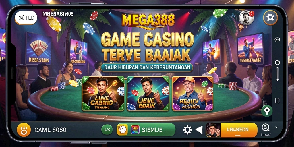 Tampilan gameplay Live Casino MEGA388 dengan dealer langsung yang ramah.