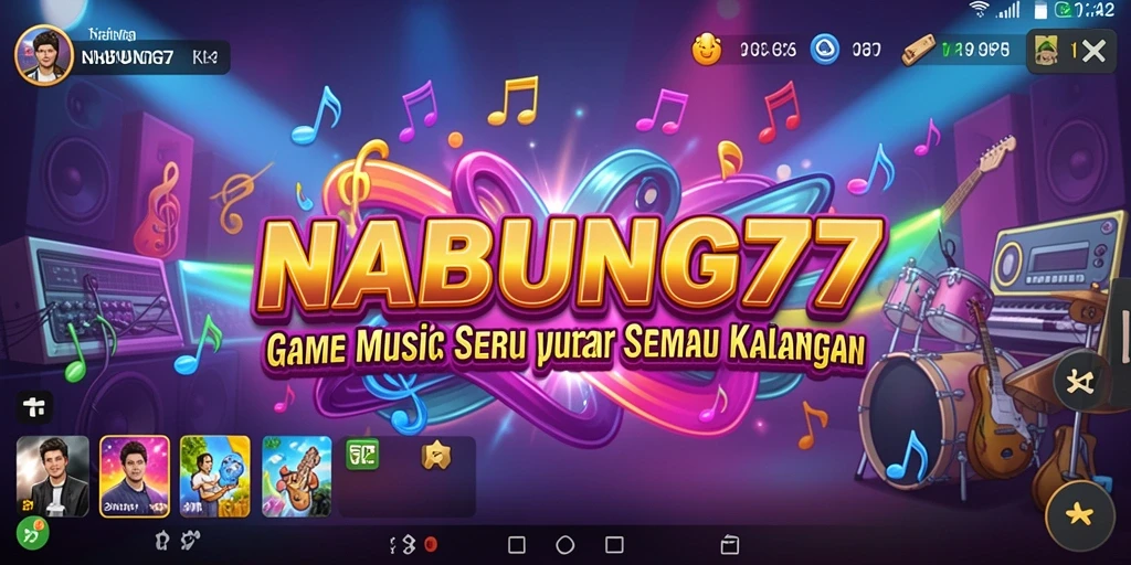 Tampilan gameplay NABUNG77 yang menampilkan keseruan bermain musik.