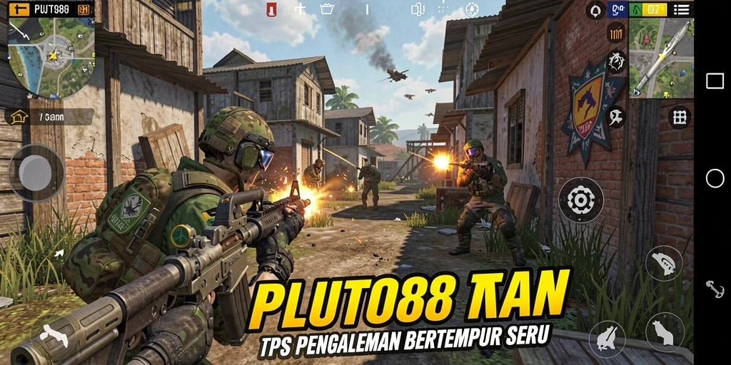 Tampilan gameplay TPS yang mendebarkan di PLUTO88.