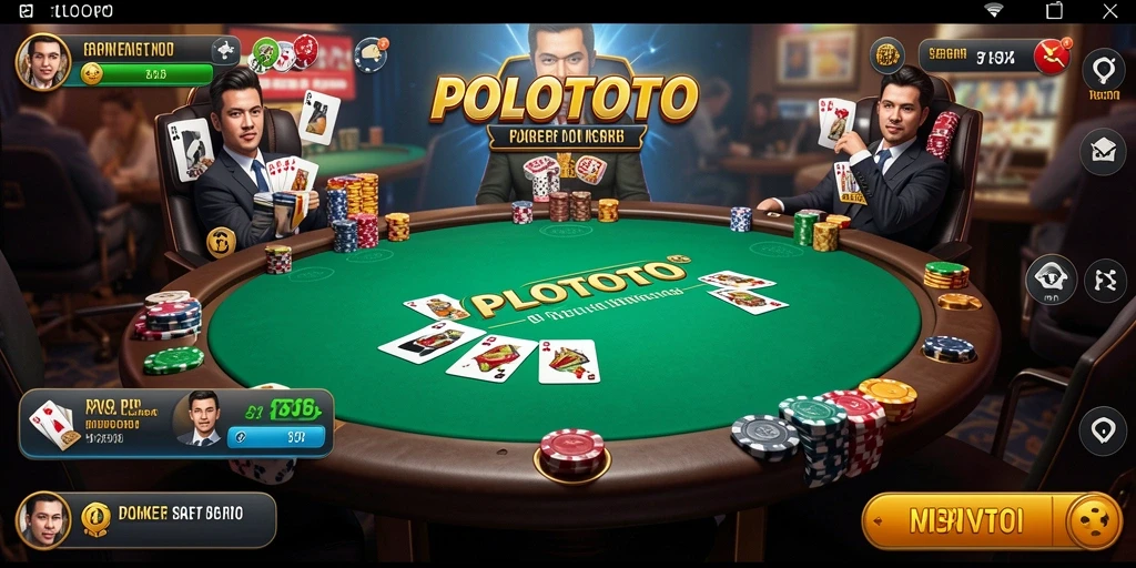 Screenshot gameplay POLOTOTO yang menampilkan aksi Poker yang mendebarkan.