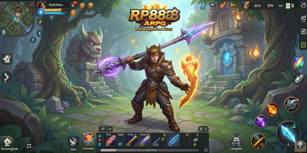 Gameplay seru RP888 dengan aksi pertarungan yang intens.