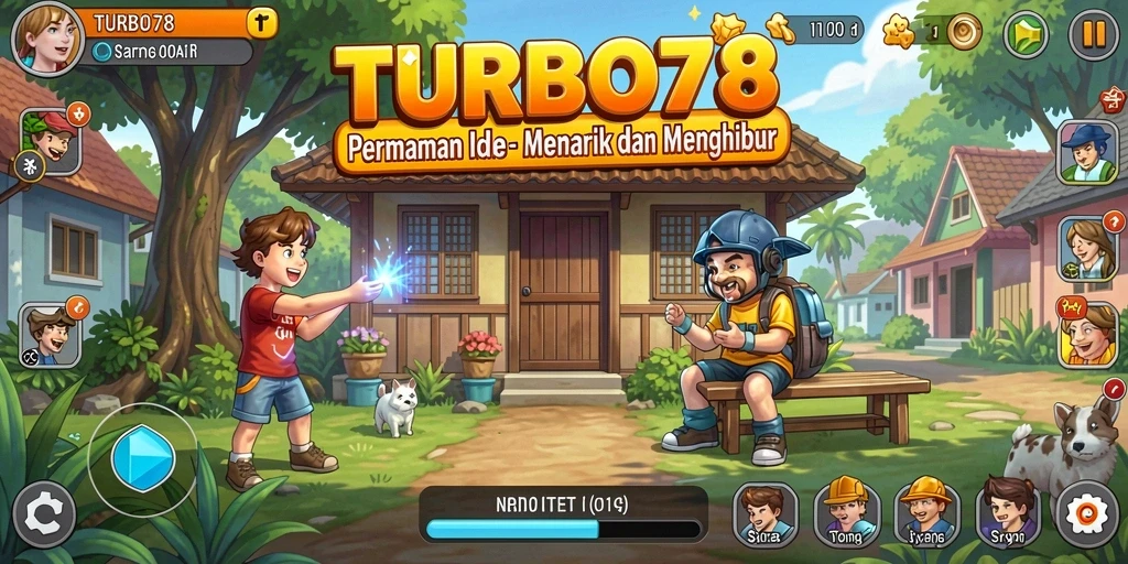 Tampilan gameplay TURBO78 yang penuh warna dan menarik