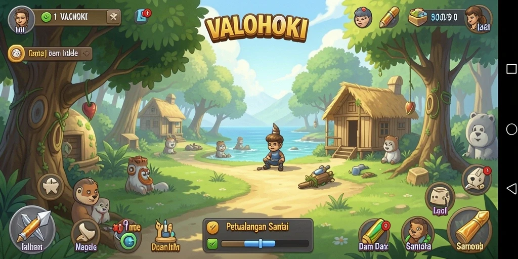Tampilan gameplay VALOHOKI yang menawan dan menggugah selera.